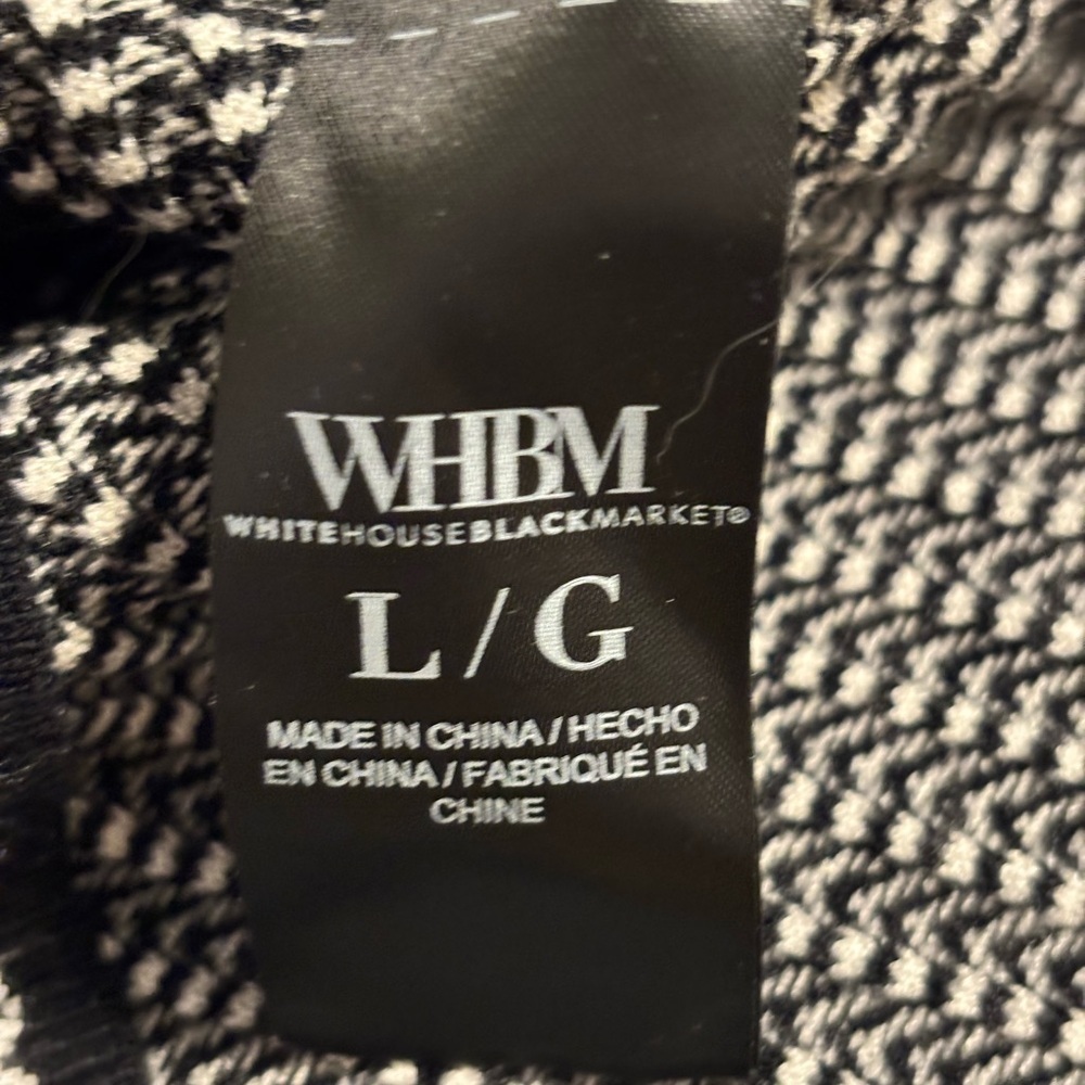 White House Black Market Black White Chevron Knit Turtleneck Top Large - Picture 3 of 9